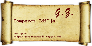 Gompercz Zója névjegykártya